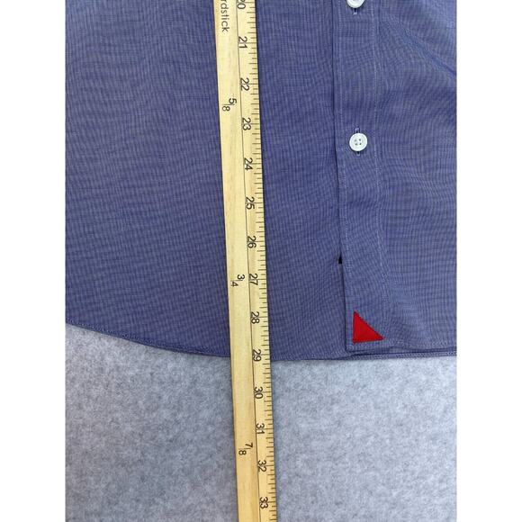 UNTUCKit Shirt Mens XL Blue Checks Button Up Wrinkle Free Denim Work - Picture 8 of 10